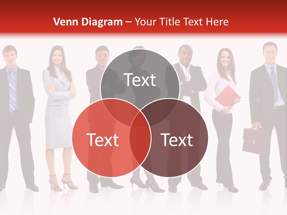 A Group Of Business People Standing In A Row PowerPoint Template