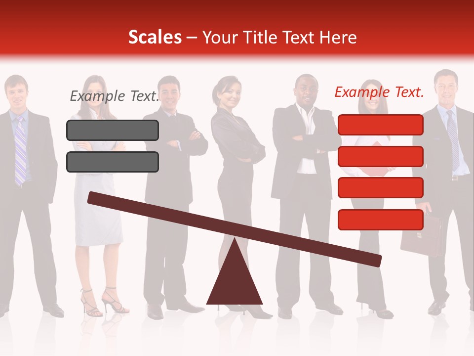 A Group Of Business People Standing In A Row PowerPoint Template
