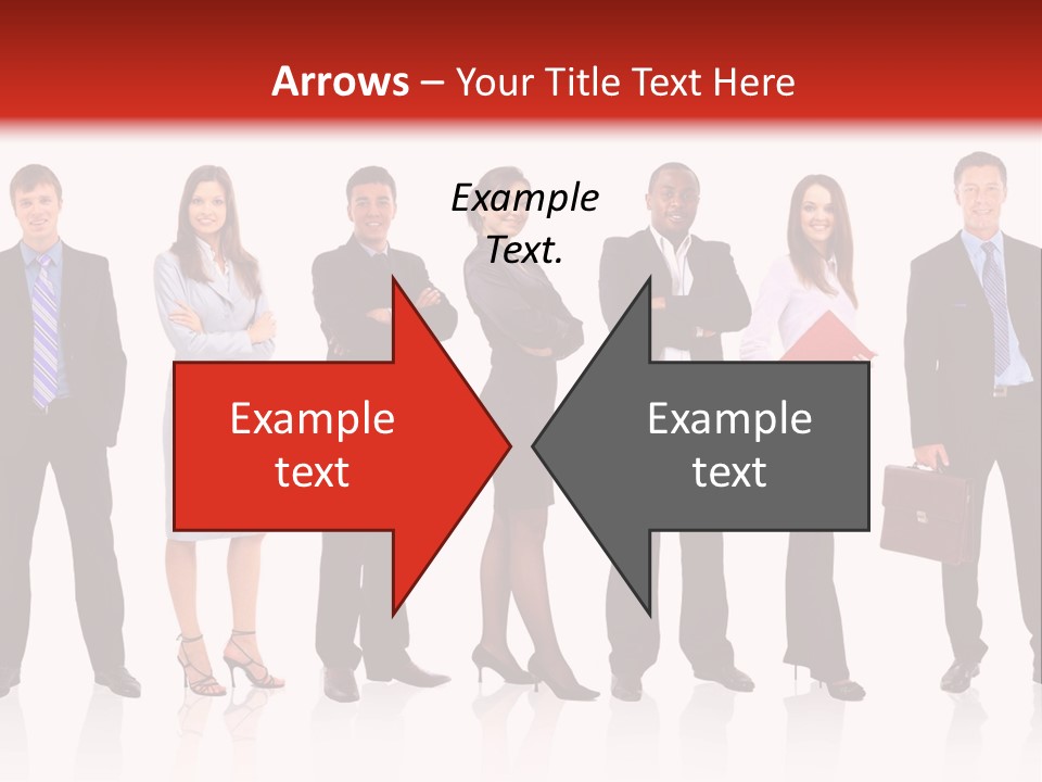 A Group Of Business People Standing In A Row PowerPoint Template
