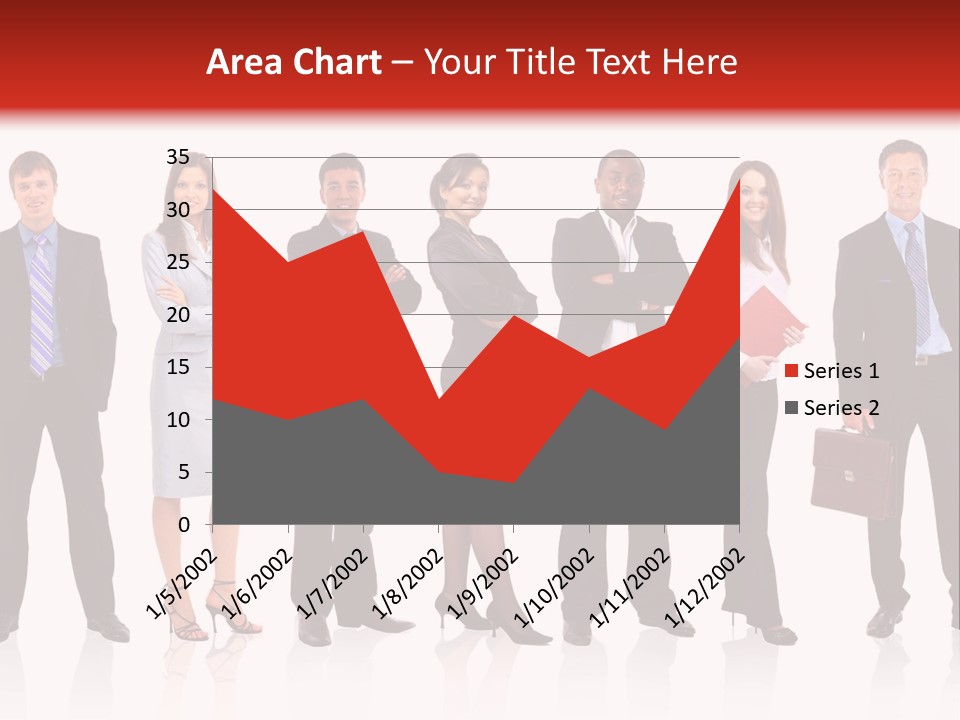 A Group Of Business People Standing In A Row PowerPoint Template