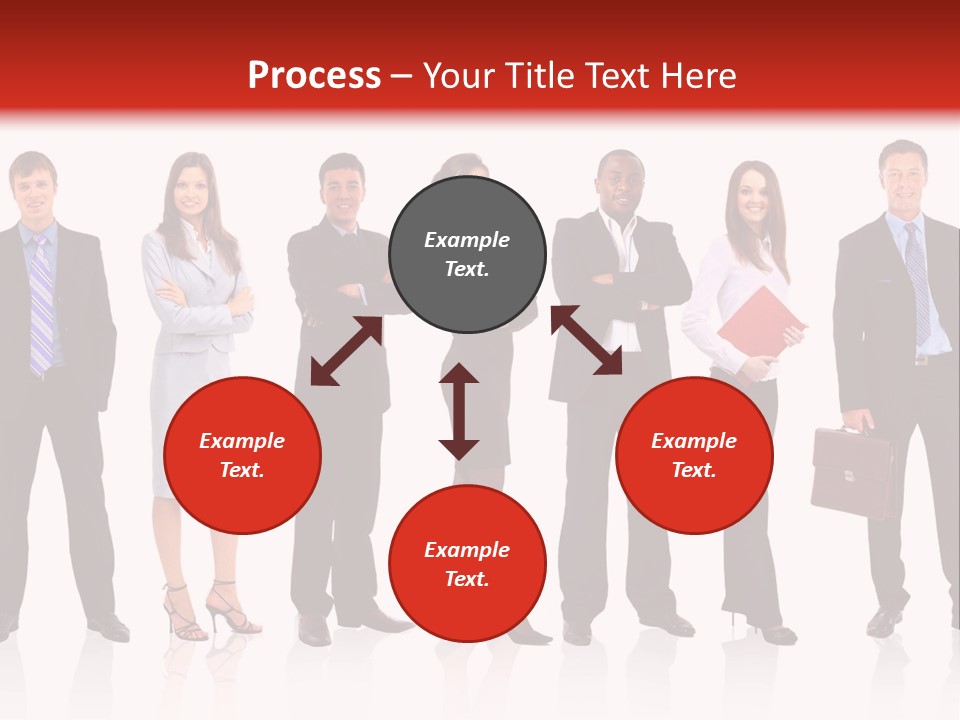 A Group Of Business People Standing In A Row PowerPoint Template