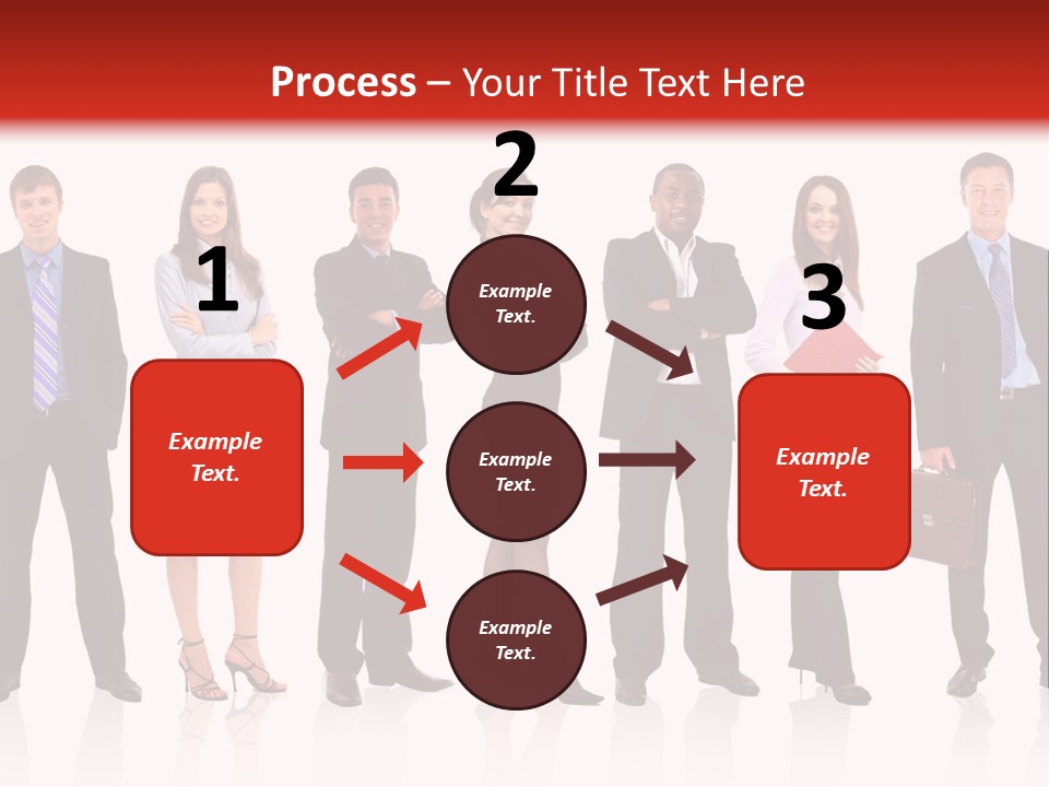 A Group Of Business People Standing In A Row PowerPoint Template