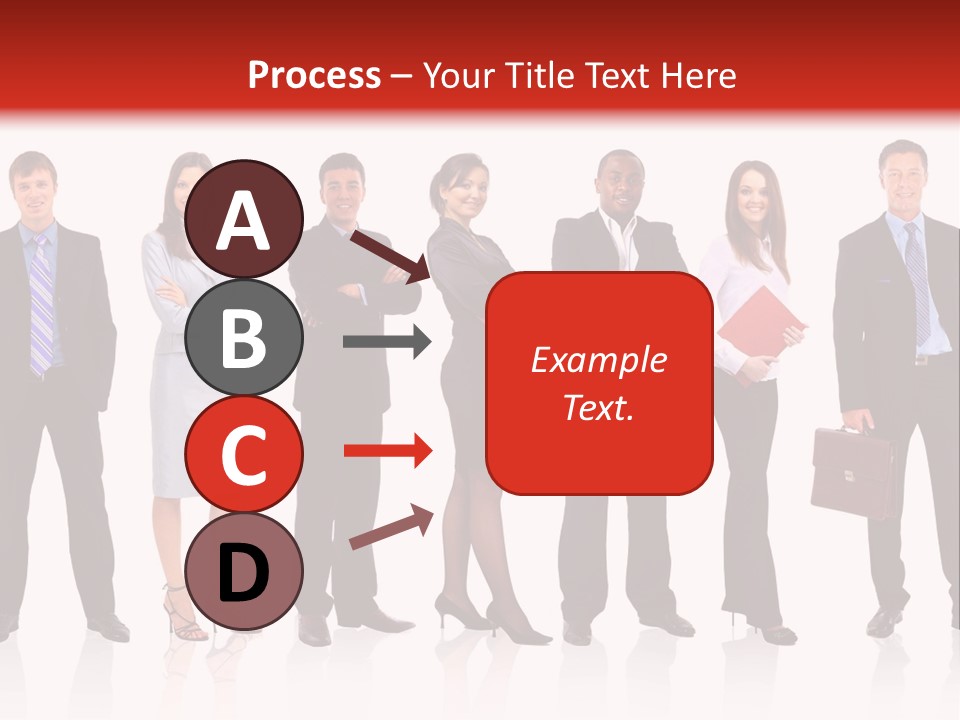 A Group Of Business People Standing In A Row PowerPoint Template