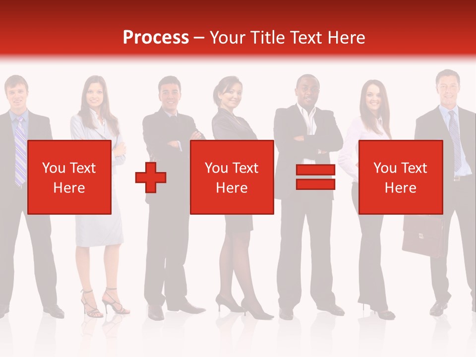 A Group Of Business People Standing In A Row PowerPoint Template