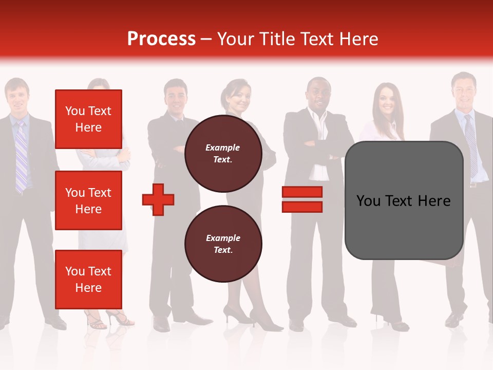 A Group Of Business People Standing In A Row PowerPoint Template