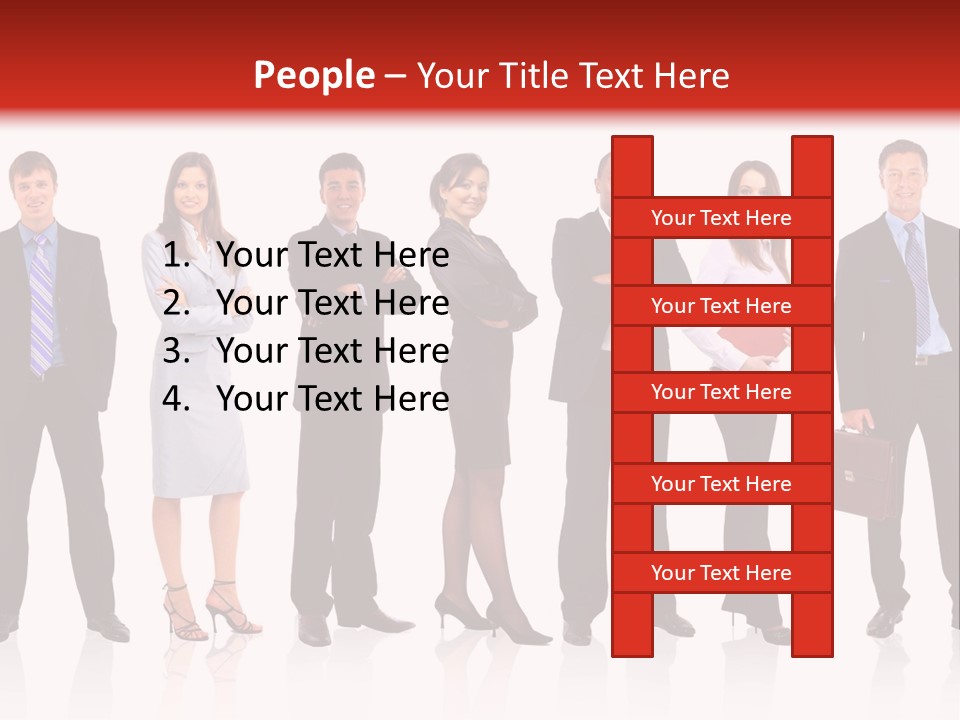 A Group Of Business People Standing In A Row PowerPoint Template
