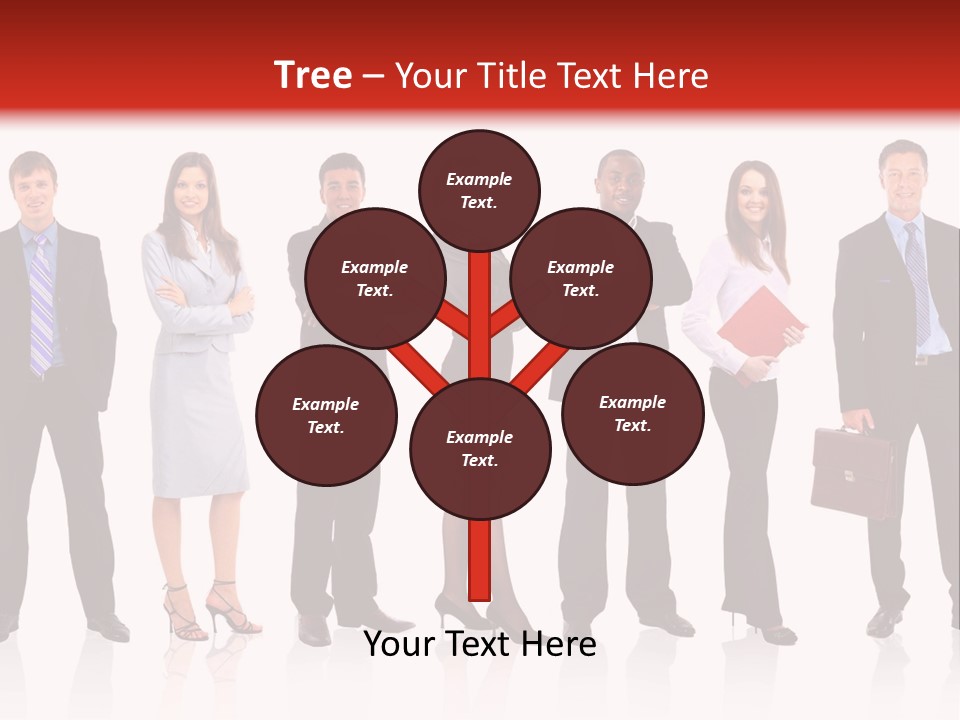 A Group Of Business People Standing In A Row PowerPoint Template