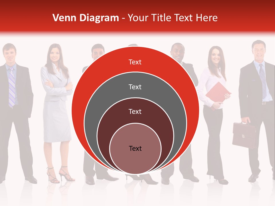 A Group Of Business People Standing In A Row PowerPoint Template