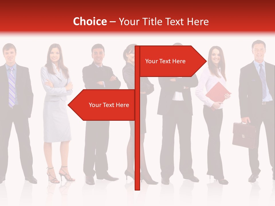 A Group Of Business People Standing In A Row PowerPoint Template