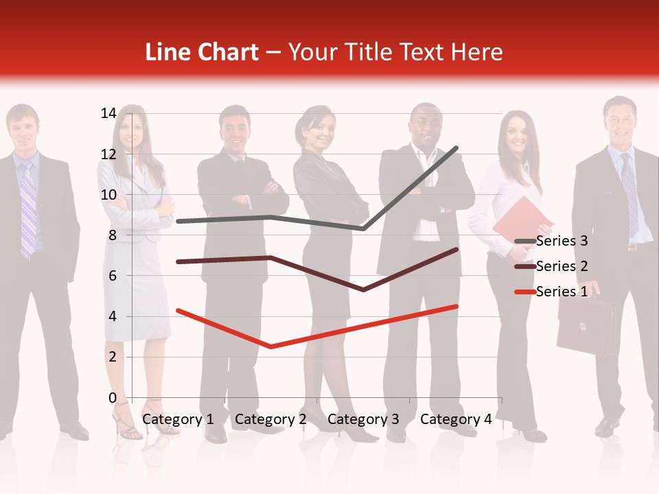 A Group Of Business People Standing In A Row PowerPoint Template