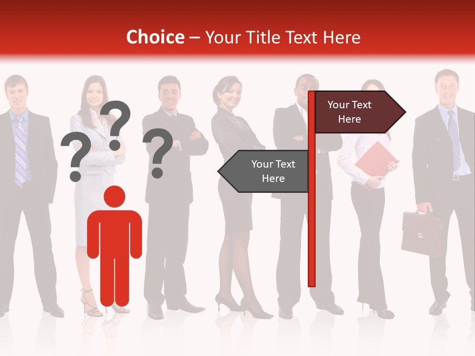 A Group Of Business People Standing In A Row PowerPoint Template