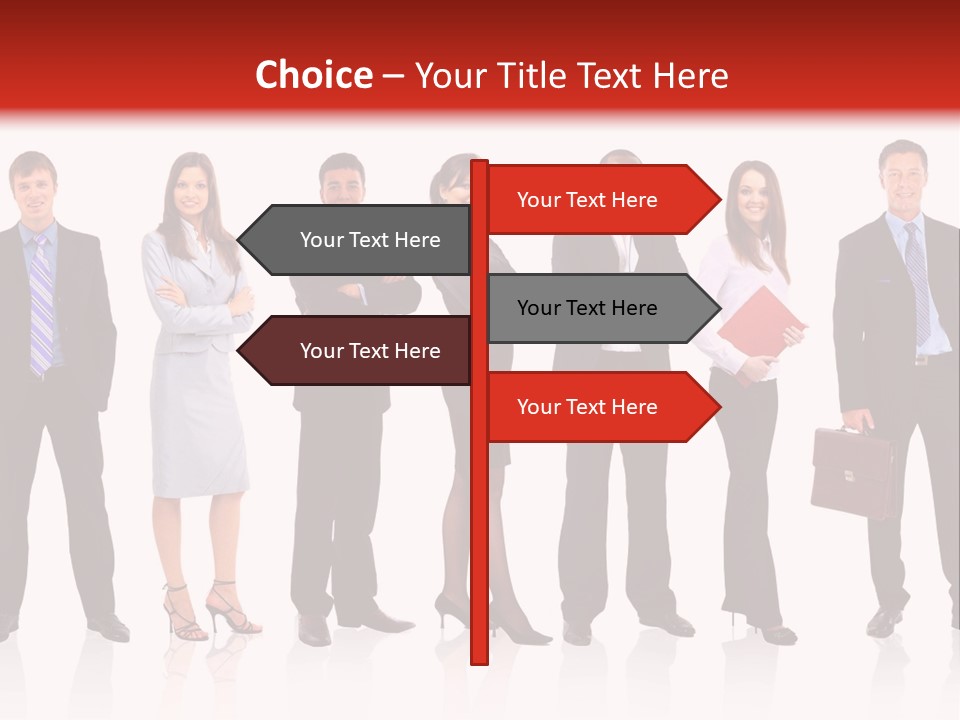 A Group Of Business People Standing In A Row PowerPoint Template