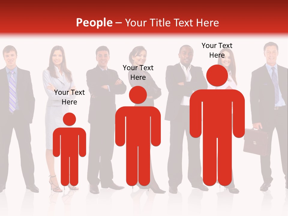 A Group Of Business People Standing In A Row PowerPoint Template