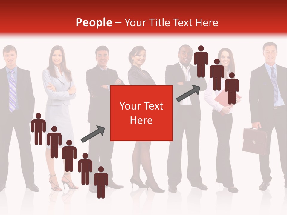 A Group Of Business People Standing In A Row PowerPoint Template