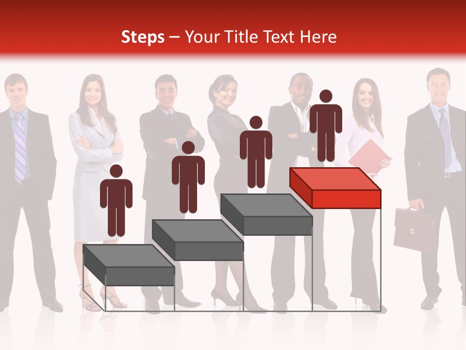 A Group Of Business People Standing In A Row PowerPoint Template
