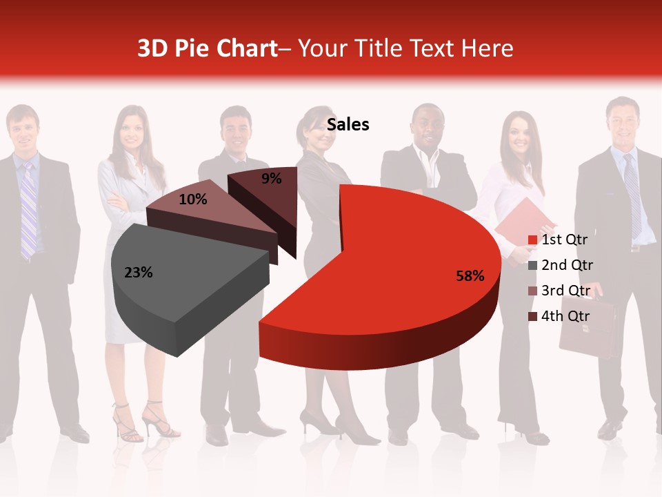 A Group Of Business People Standing In A Row PowerPoint Template