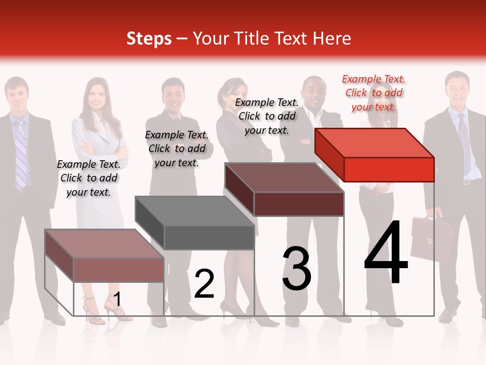 A Group Of Business People Standing In A Row PowerPoint Template