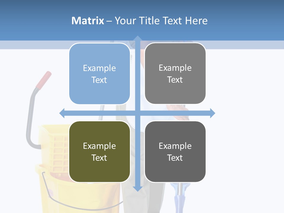A Woman Cleaning The Floor With A Mop And Bucket PowerPoint Template