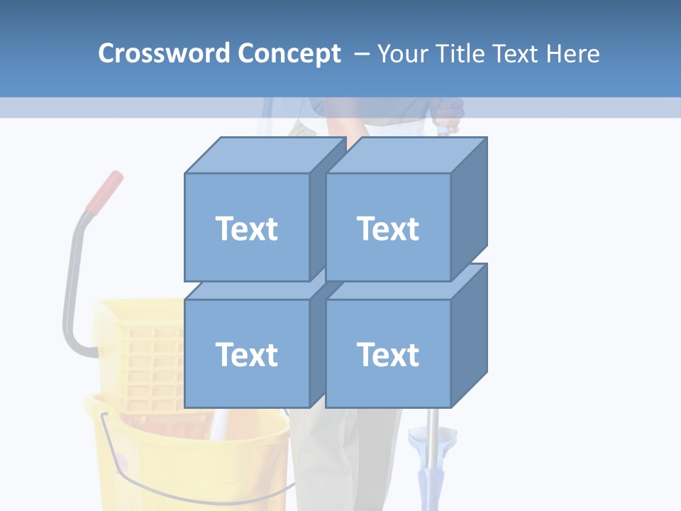 A Woman Cleaning The Floor With A Mop And Bucket PowerPoint Template