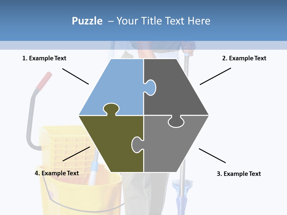 A Woman Cleaning The Floor With A Mop And Bucket PowerPoint Template