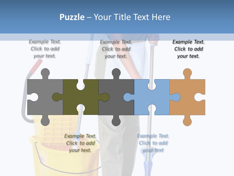 A Woman Cleaning The Floor With A Mop And Bucket PowerPoint Template