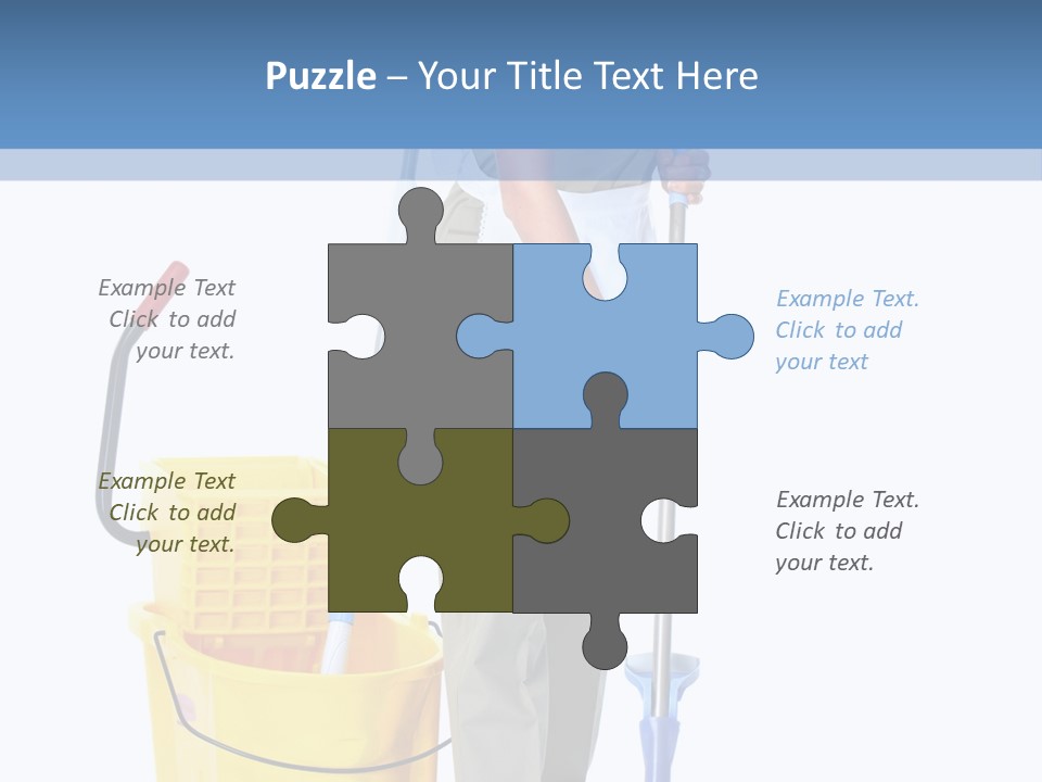 A Woman Cleaning The Floor With A Mop And Bucket PowerPoint Template