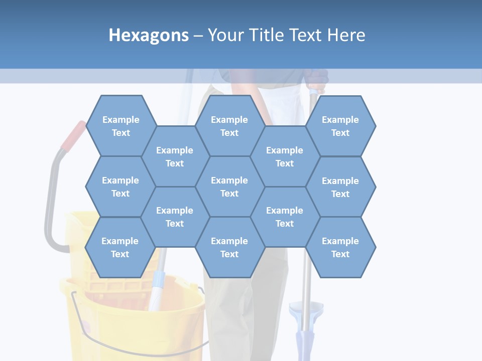 A Woman Cleaning The Floor With A Mop And Bucket PowerPoint Template