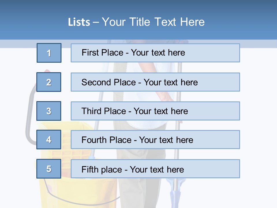 A Woman Cleaning The Floor With A Mop And Bucket PowerPoint Template