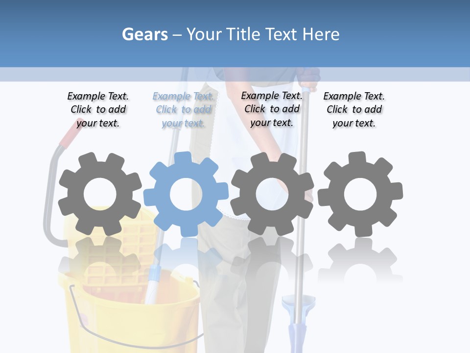 A Woman Cleaning The Floor With A Mop And Bucket PowerPoint Template