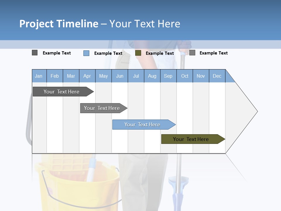 A Woman Cleaning The Floor With A Mop And Bucket PowerPoint Template