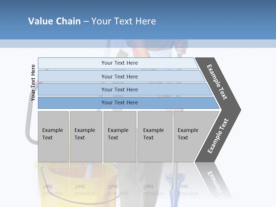 A Woman Cleaning The Floor With A Mop And Bucket PowerPoint Template