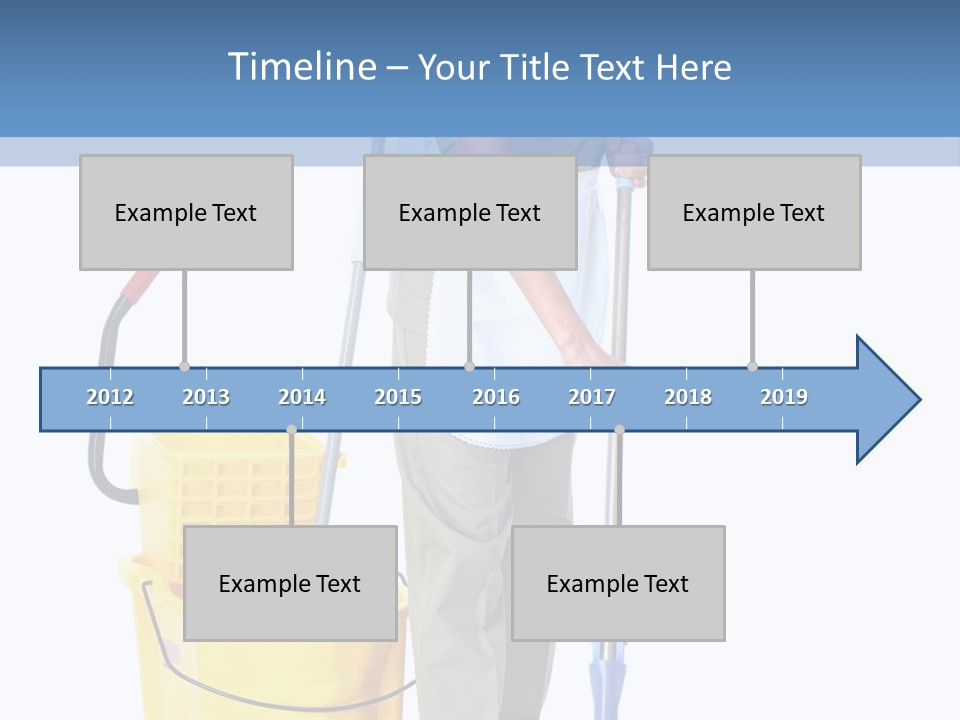 A Woman Cleaning The Floor With A Mop And Bucket PowerPoint Template