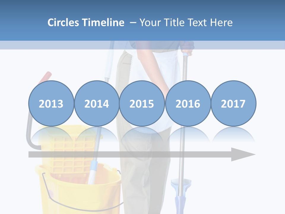 A Woman Cleaning The Floor With A Mop And Bucket PowerPoint Template