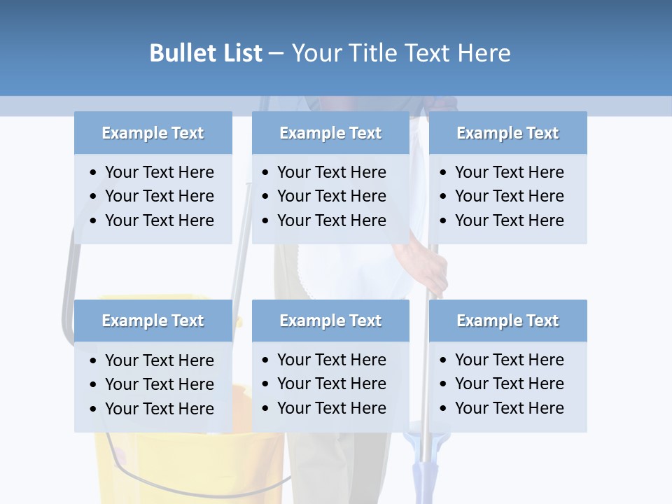 A Woman Cleaning The Floor With A Mop And Bucket PowerPoint Template