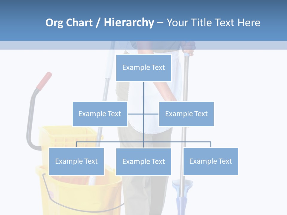 A Woman Cleaning The Floor With A Mop And Bucket PowerPoint Template