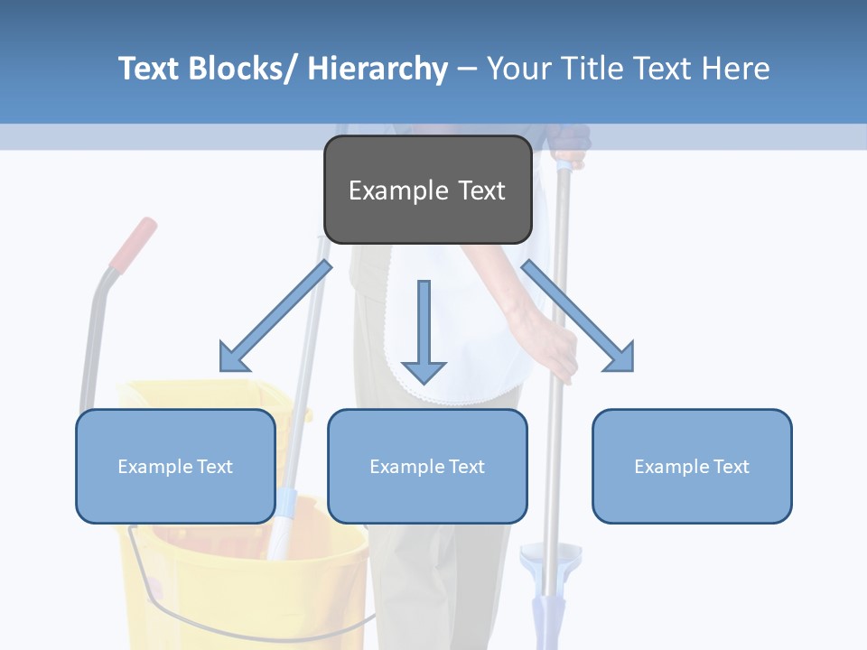 A Woman Cleaning The Floor With A Mop And Bucket PowerPoint Template