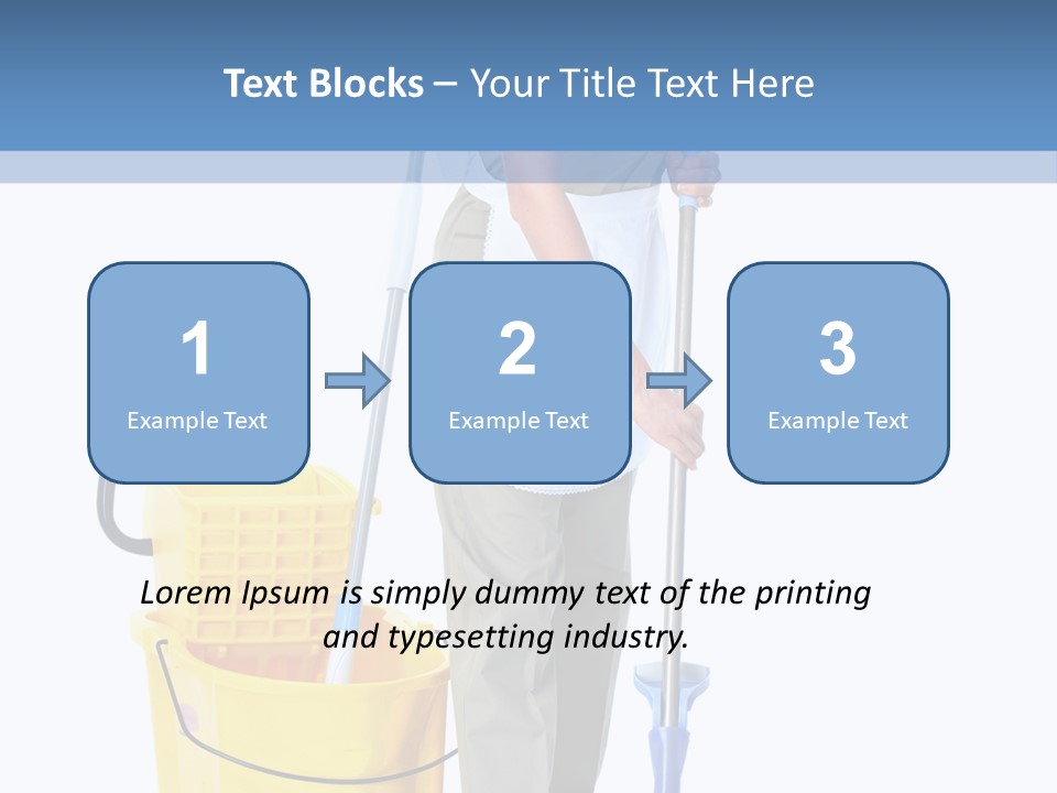 A Woman Cleaning The Floor With A Mop And Bucket PowerPoint Template