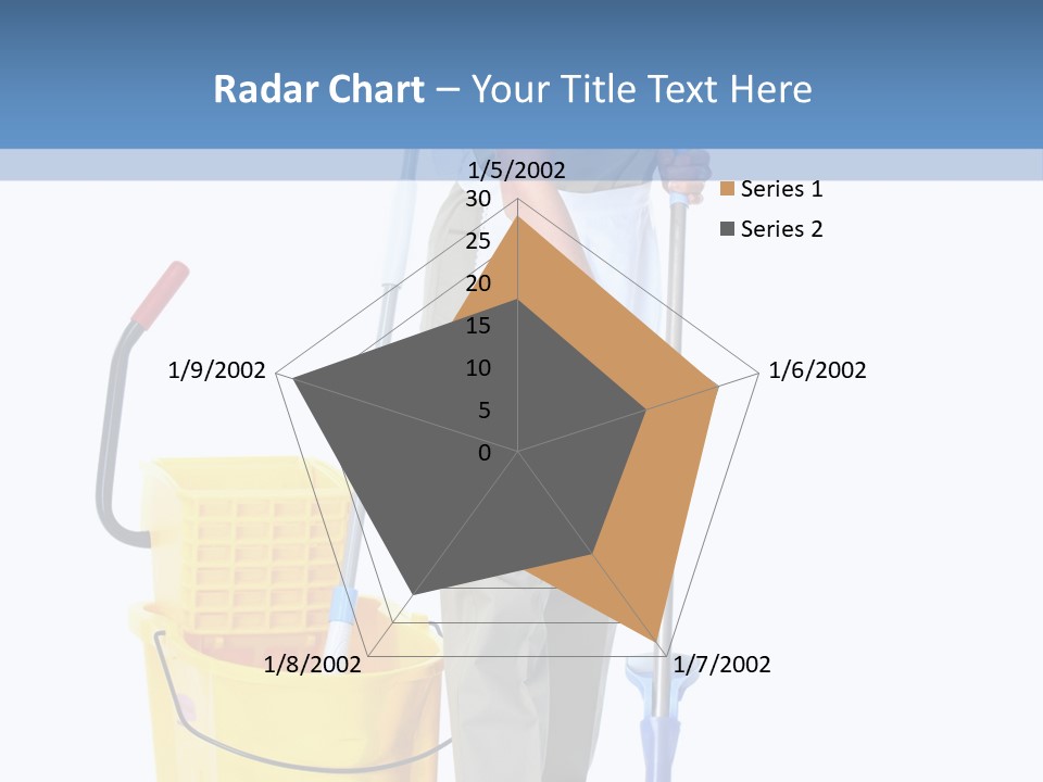 A Woman Cleaning The Floor With A Mop And Bucket PowerPoint Template
