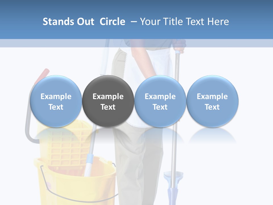 A Woman Cleaning The Floor With A Mop And Bucket PowerPoint Template