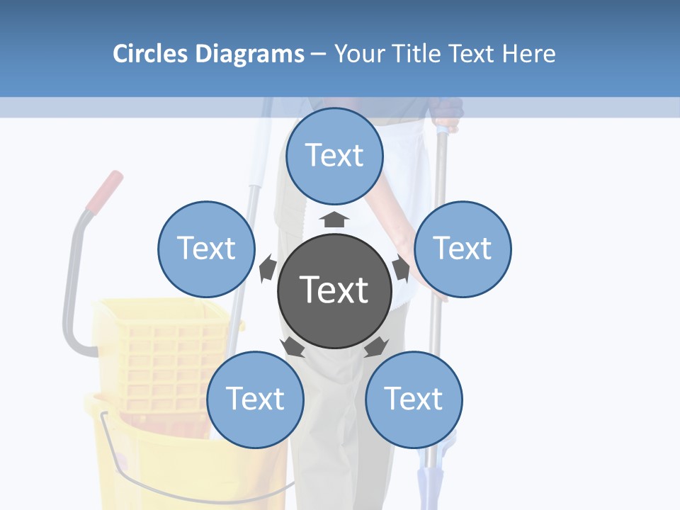 A Woman Cleaning The Floor With A Mop And Bucket PowerPoint Template