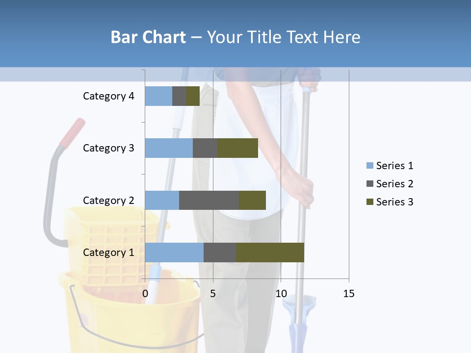 A Woman Cleaning The Floor With A Mop And Bucket PowerPoint Template