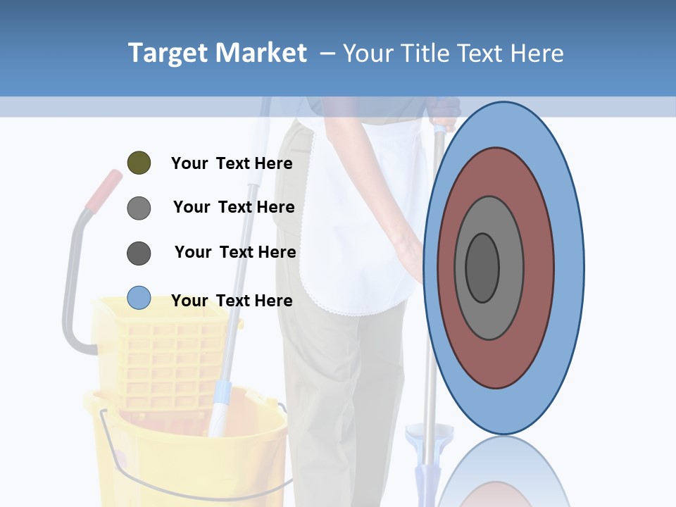 A Woman Cleaning The Floor With A Mop And Bucket PowerPoint Template