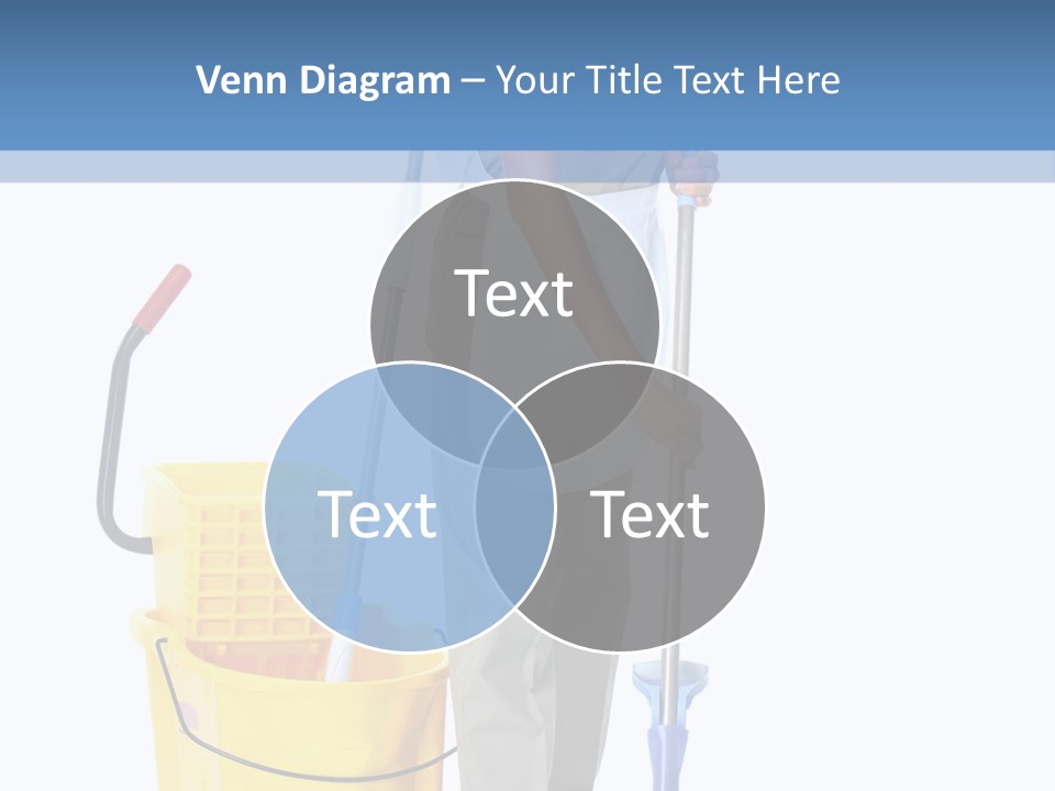 A Woman Cleaning The Floor With A Mop And Bucket PowerPoint Template