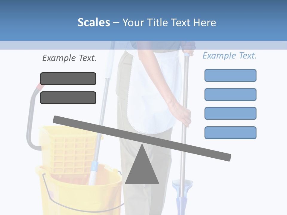 A Woman Cleaning The Floor With A Mop And Bucket PowerPoint Template