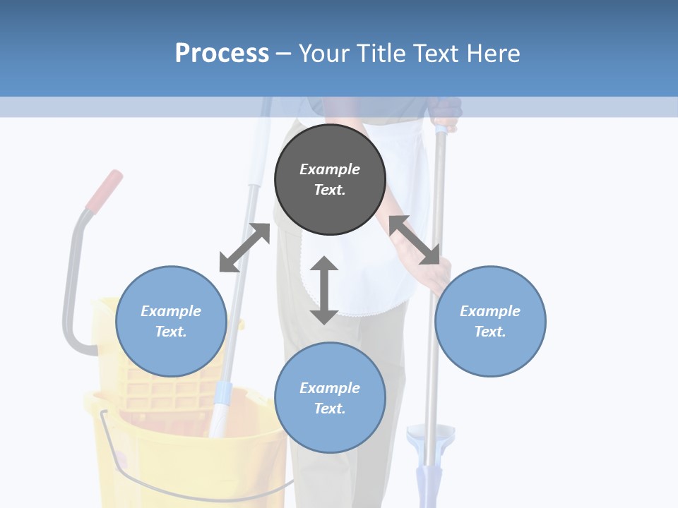 A Woman Cleaning The Floor With A Mop And Bucket PowerPoint Template