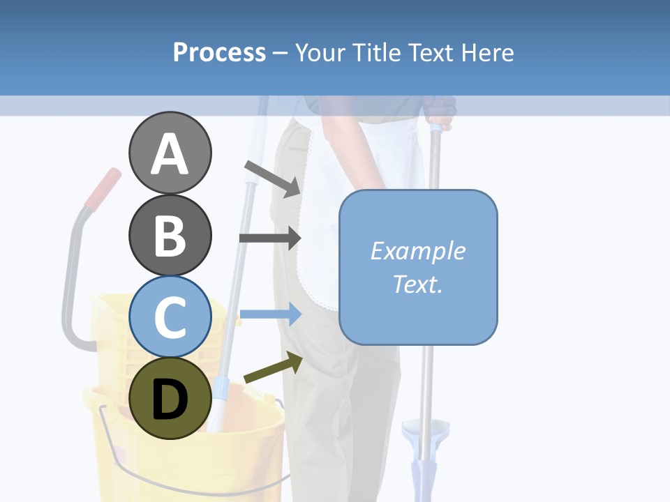 A Woman Cleaning The Floor With A Mop And Bucket PowerPoint Template