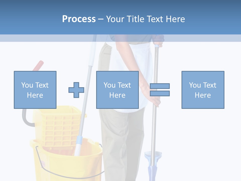 A Woman Cleaning The Floor With A Mop And Bucket PowerPoint Template