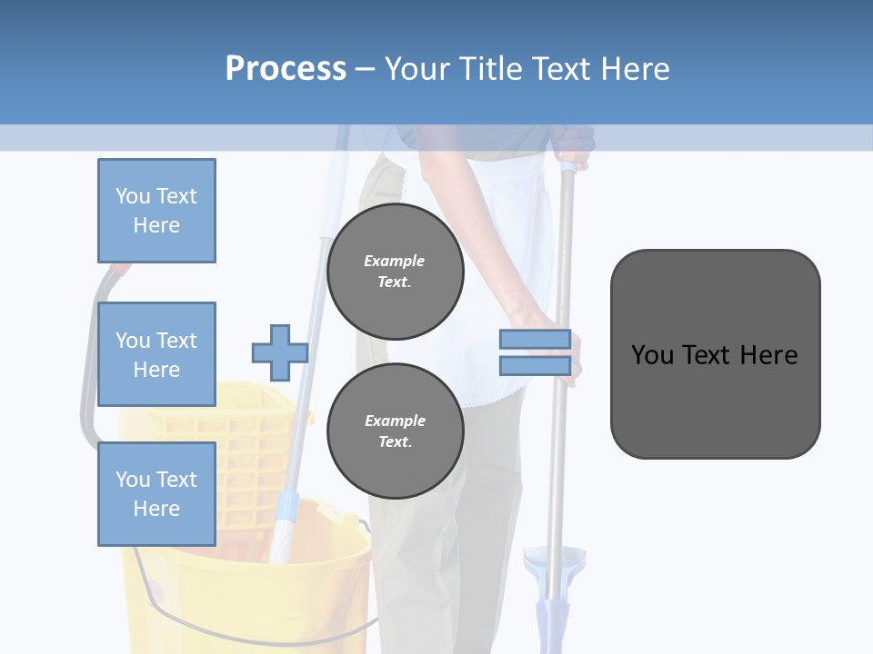 A Woman Cleaning The Floor With A Mop And Bucket PowerPoint Template