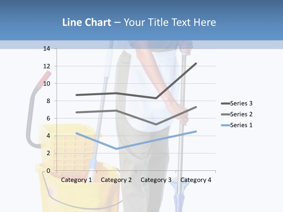 A Woman Cleaning The Floor With A Mop And Bucket PowerPoint Template