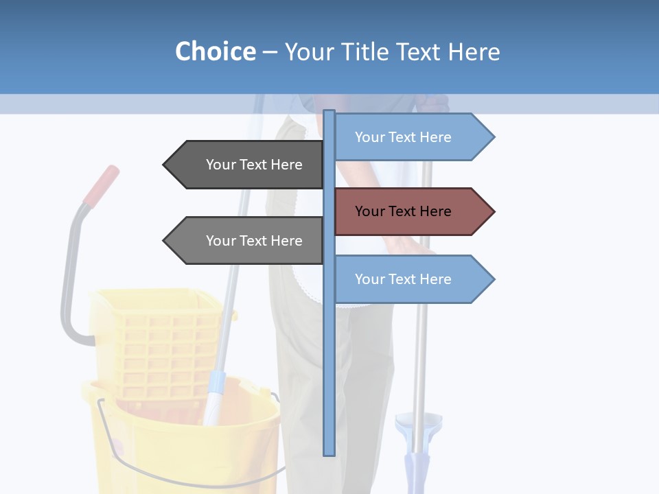 A Woman Cleaning The Floor With A Mop And Bucket PowerPoint Template